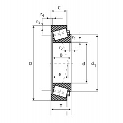 Rulment radial - axial cu role conice pe un rand 32028 KML