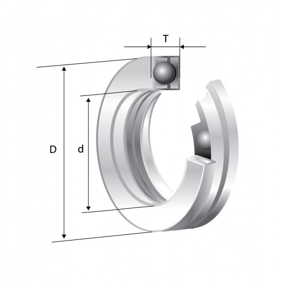 Rulmenti axiali cu bile cu simplu efect 51106 KML