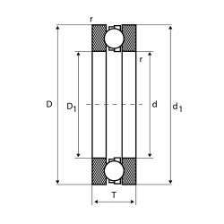 Rulmenti axiali cu bile cu simplu efect 51209 NSK