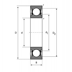 Rulment radial cu bile pe un rand 6001 2RS NSK