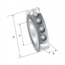 Rulment radial - axial cu bile pe un rand 7203 KML