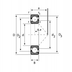 Rulment radial - axial cu bile pe un rand 7305 NSK