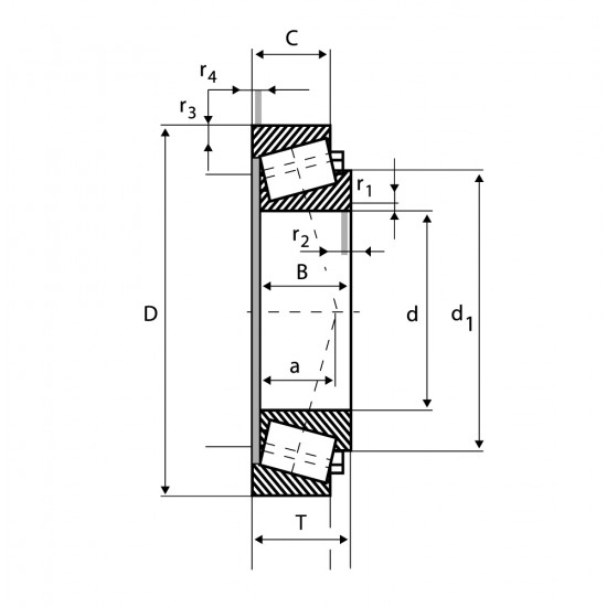 Rulment radial - axial cu role conice pe un rand LM48548/10 NSK